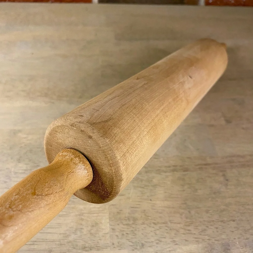 Vintage Foley Rolling Pin Maple Hardwood w/ Ball Bearings 18